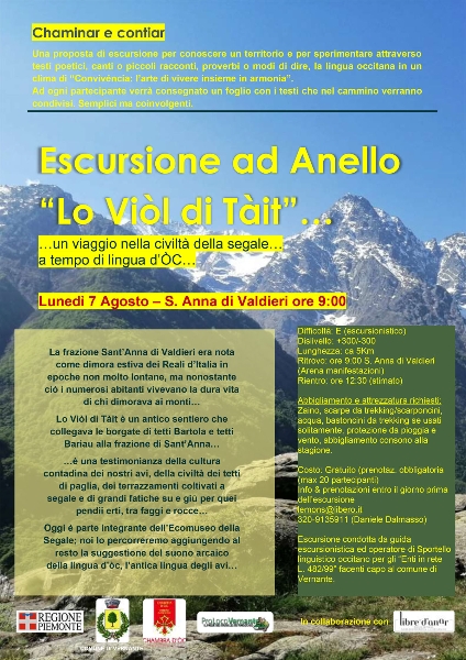 n.7 - Escrsione ad Anello “Lo Viòl di tàit” ...un viaggio nella civiltà della segale... a tempo di lingua d’ÒC...